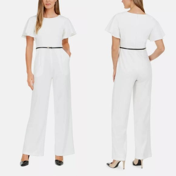 Calvin Klein Pants - CK Blush Pink cape Sleeve Jumpsuit